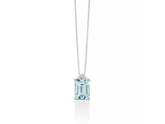 Collana Miluna Donna Acquamarina in Oro Diamante CLD4724 - CLD4724